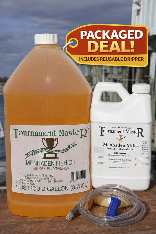1 Gallon Menhaden Oil + Dripper - PACKAGED DEAL